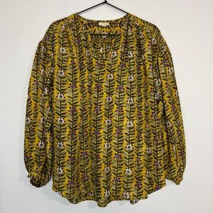 Anokhi Silk Block Print Artisan Blouse OS